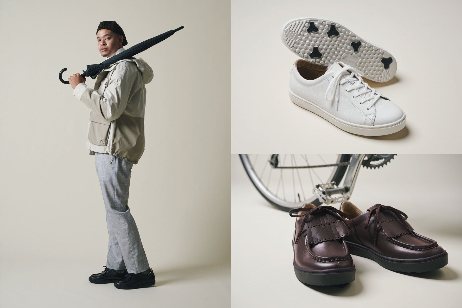 (左)GE108VG ブラック(右上)GE107VG ホワイト(右下)GE108VG ダークブラウン