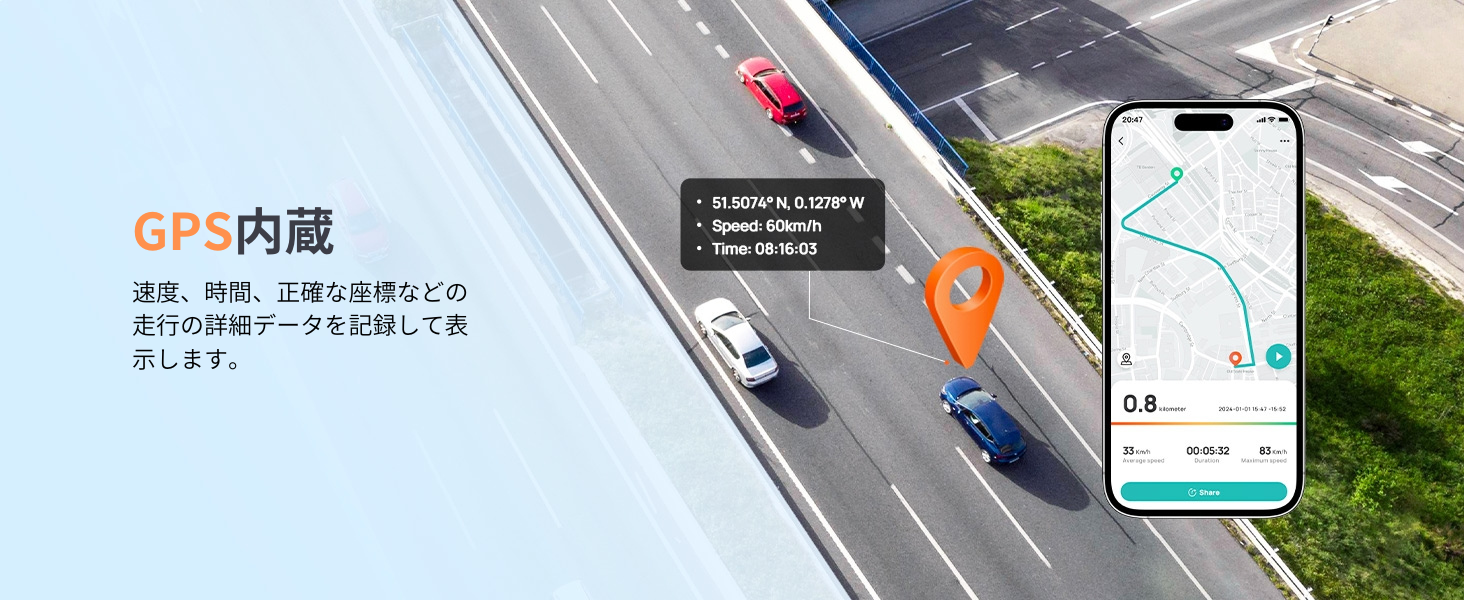 70mai A510 STARVIS 500万画素 GPS 70mai A510 STARVIS 500万画素 GPS 500万画素＆HDR記録が可能になっ