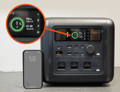 1000wh/270270mAhの大容量バッテリー！充電時の静音化＆コンパクト化に