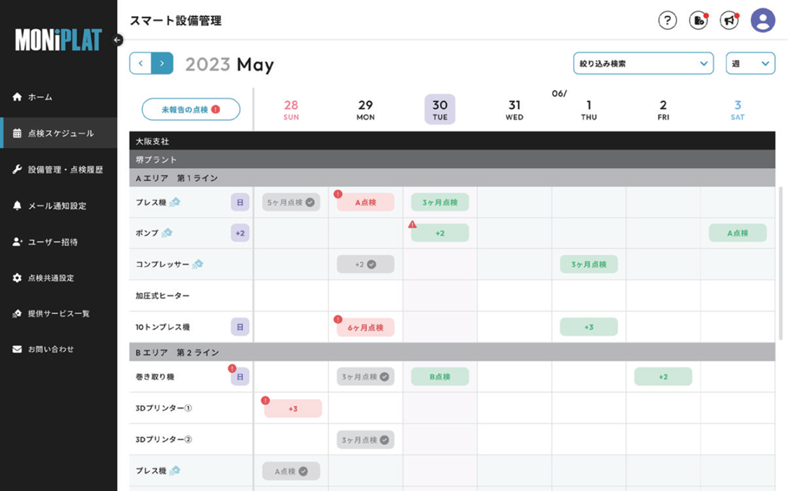 MONiPLAT TMのサービス（PCイメージ）