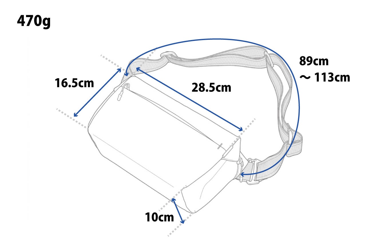 ULYSSES、カメラと日用品をコンパクトに収納する容量4Lのボディバッグ「+C SLING・M(4L)」を発表｜+C SLING・M(4L)の主なスペック（9枚目）