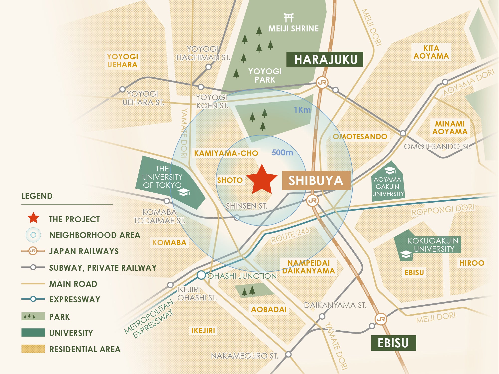 エリアマップ  提供　東急株式会社