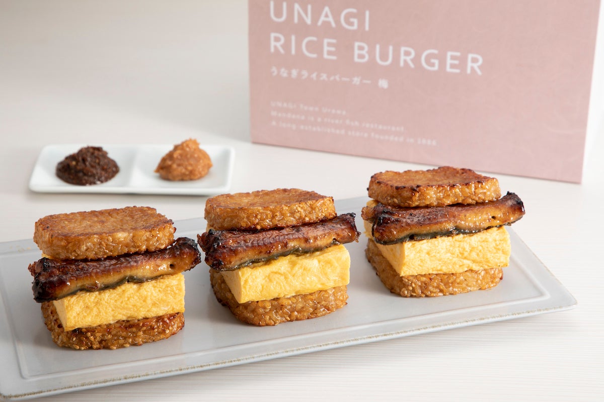 老若男女に愛される厚焼き玉子と、うなぎを豪華に組み合わせ!うな玉ライスバーガー「梅」