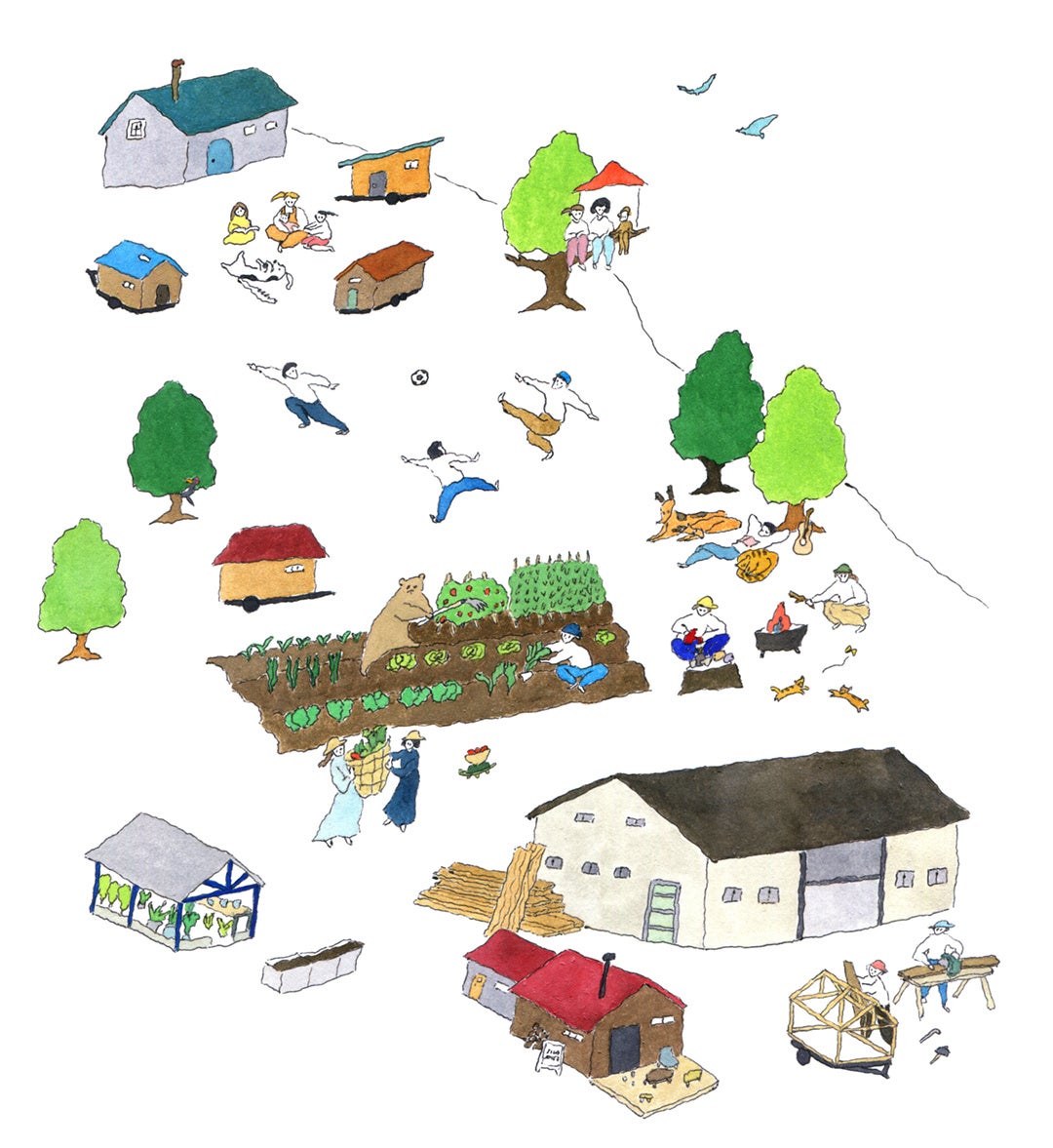 Homemade Village未来予想図・ Illustration：Yoshimi Ito