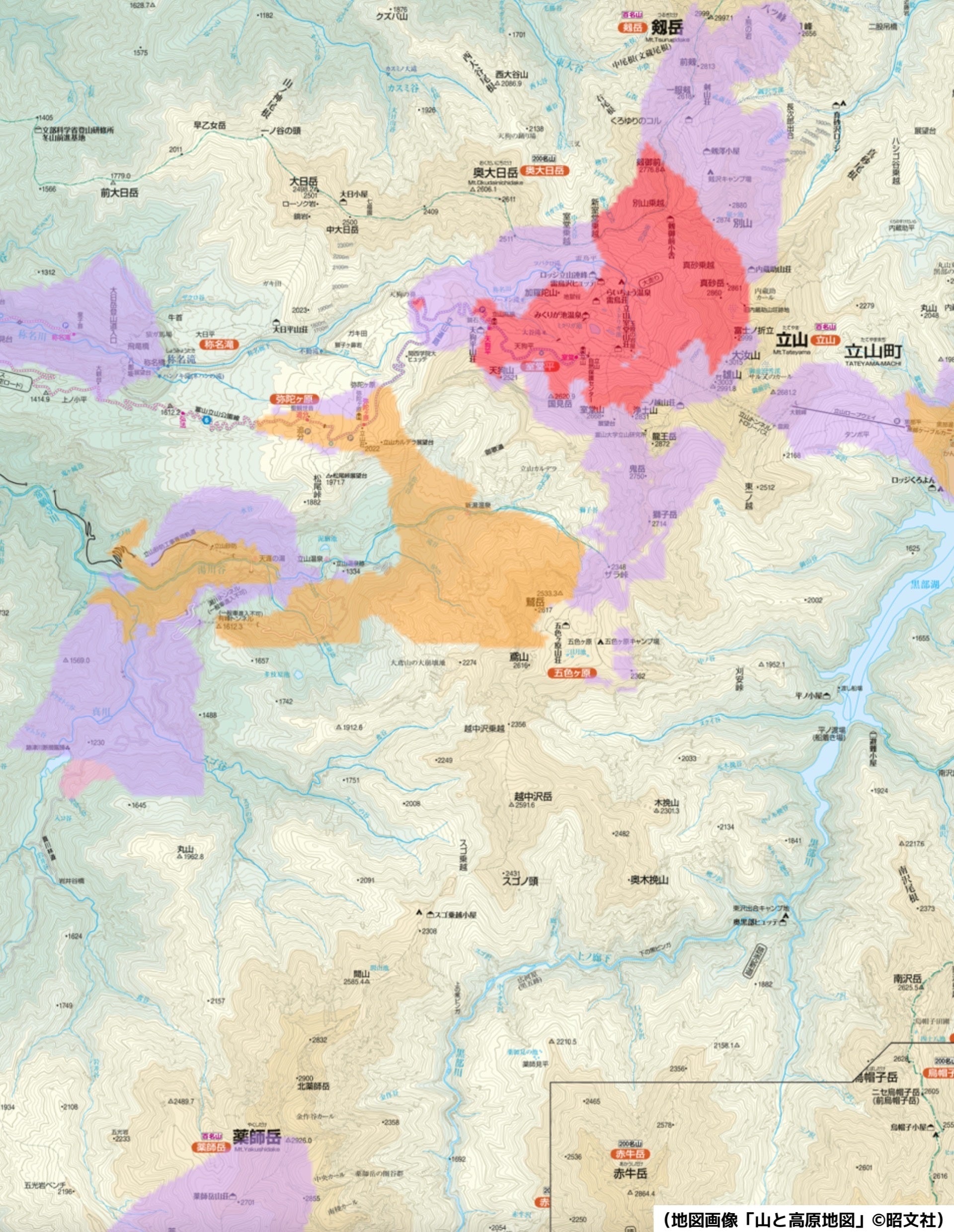 NTTdocomoサービスエリア（紫・赤・オレンジ色部分）