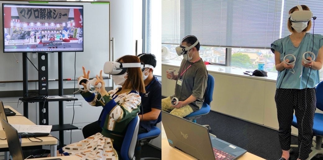 VR接客を行う様子