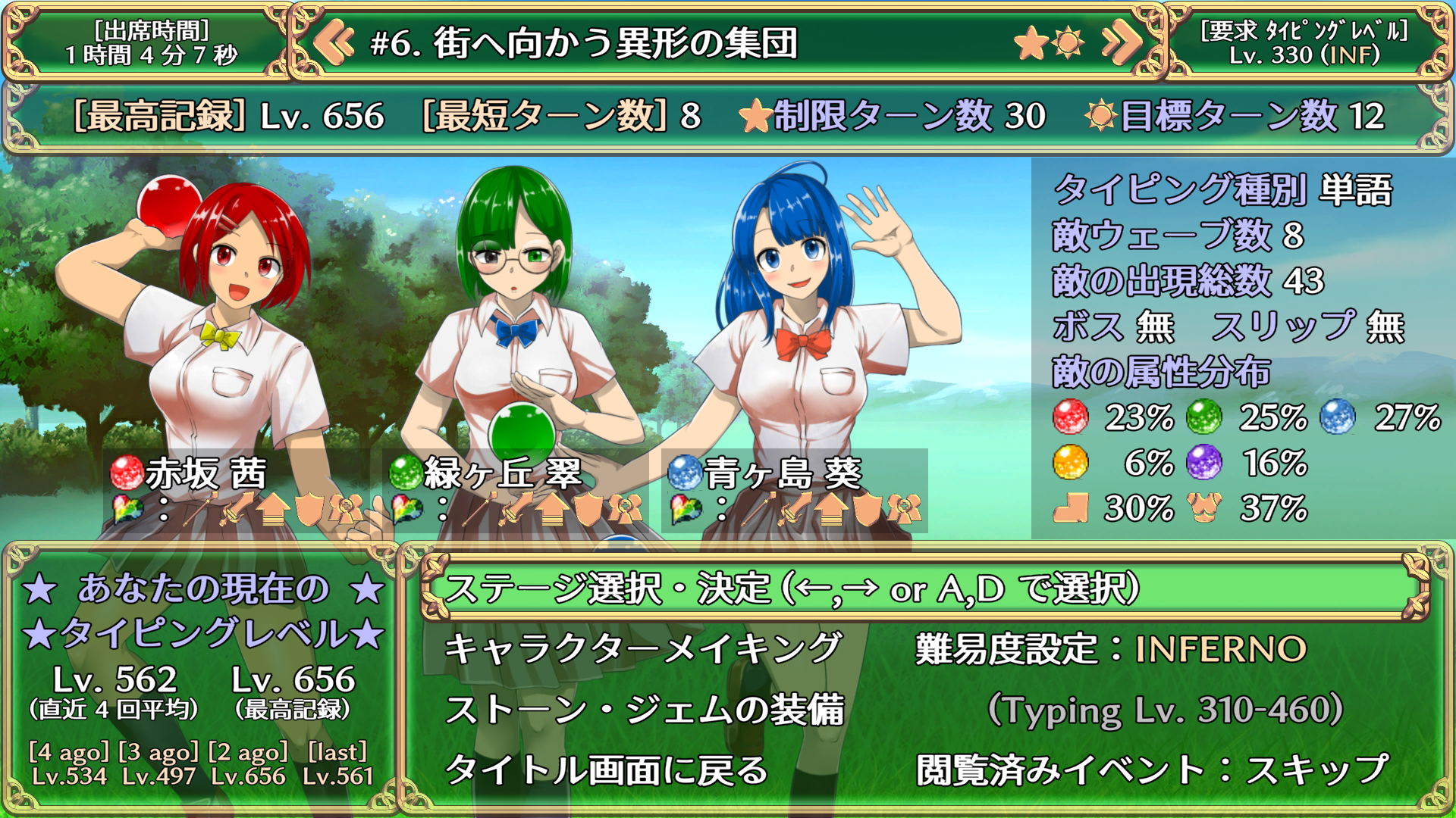 ステージ選択画面の右側に表示されている、出現する敵の情報をもとに、装備など各種戦略を考える必要があります。(これが面倒だと思う方は、前述の「チート装備」の使用を検討してみて下さい)