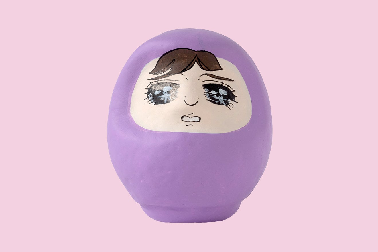 少女漫画のだるま（紫）