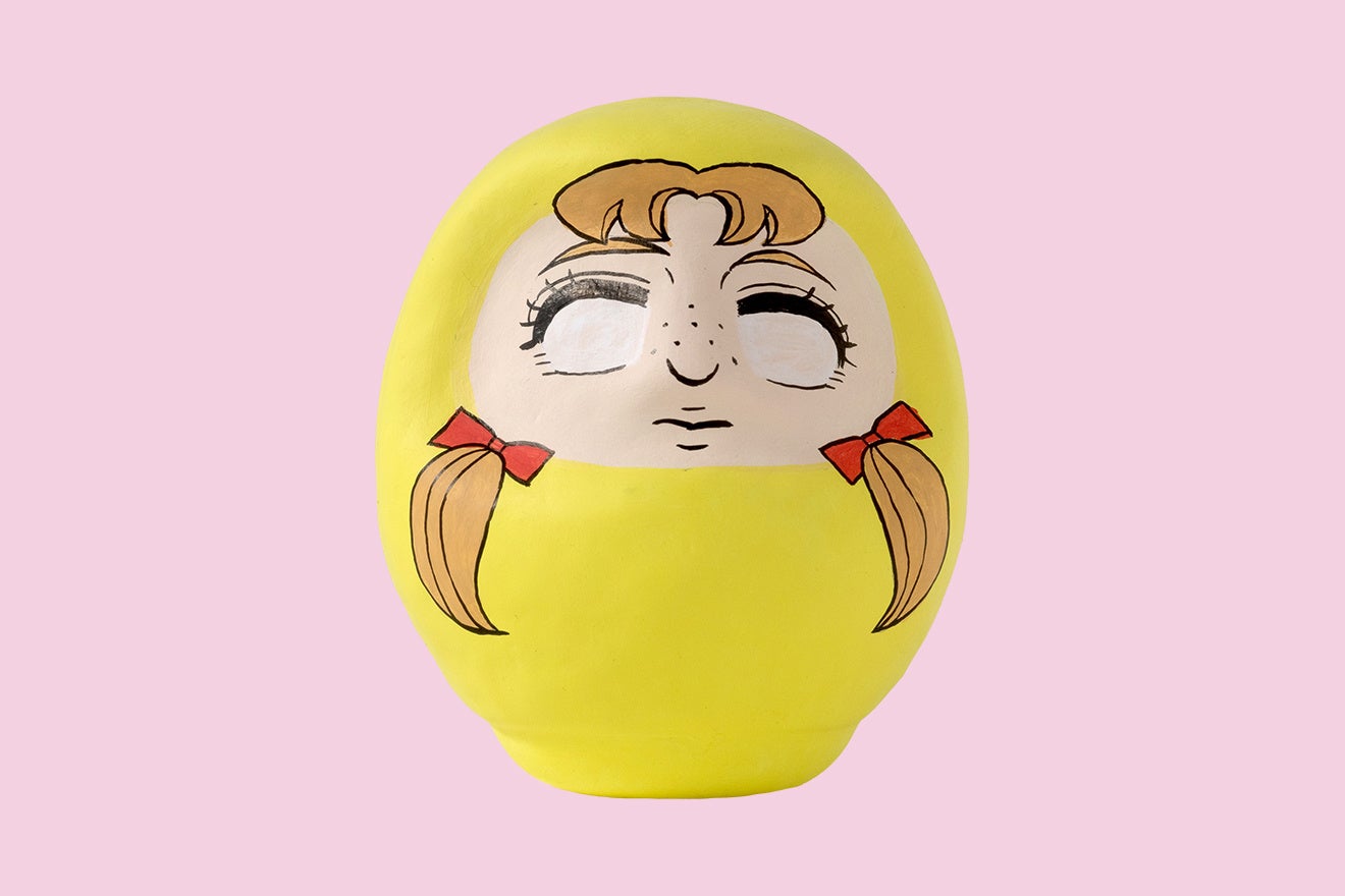 少女漫画のだるま（黄）