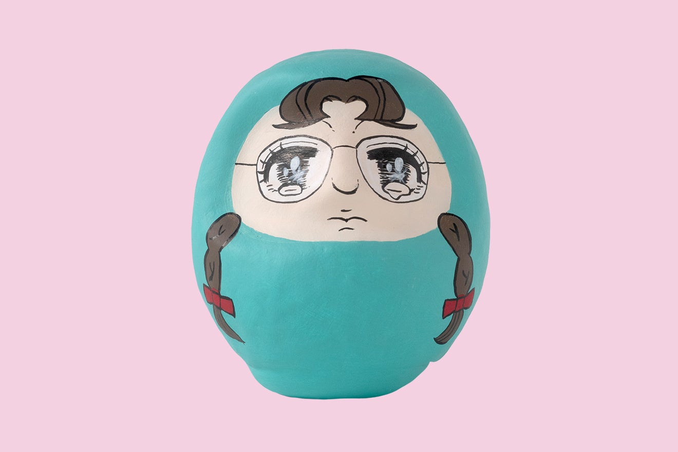 少女漫画のだるま（緑）