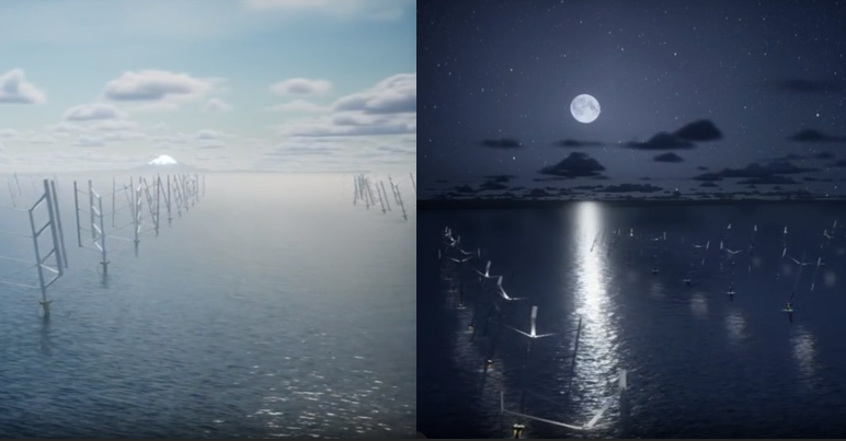 図1 浮体式垂直軸型風車のウインドファーム（イメージ）