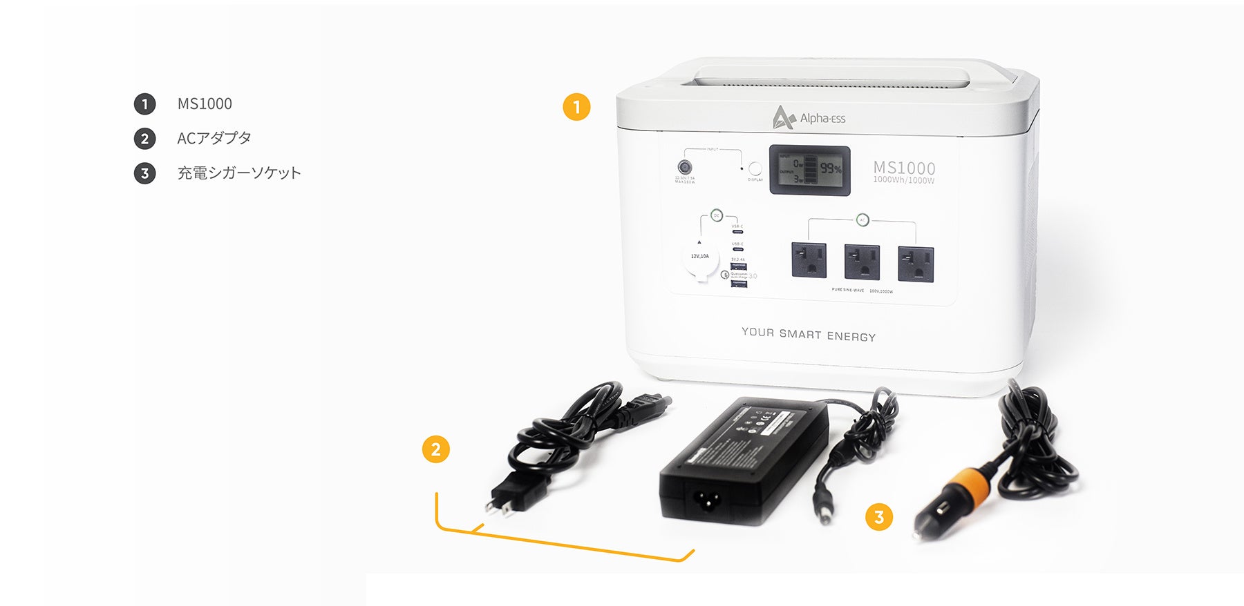 Alpha-ESS MS1000 ポータブル電源 1000Wh ポータブル電源 MS1000 1000Wh大容量（防災・停電・キャンプに最適