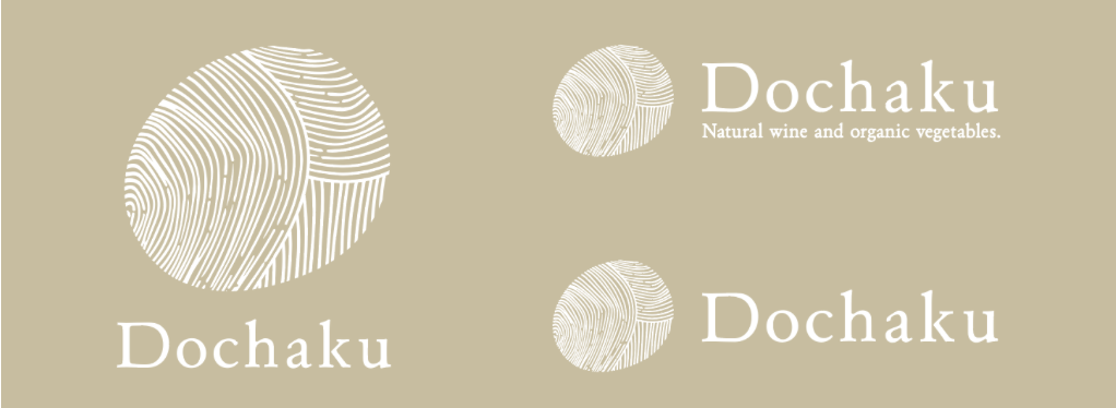 年輪をイメージしたDochakuのロゴ