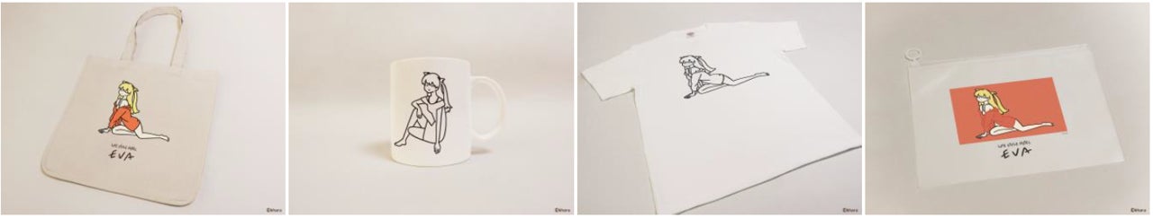 ▲白根ゆたんぽ氏によるオリジナルグッズ(トートバック・マグカップ・Tシャツ・ポーチ)