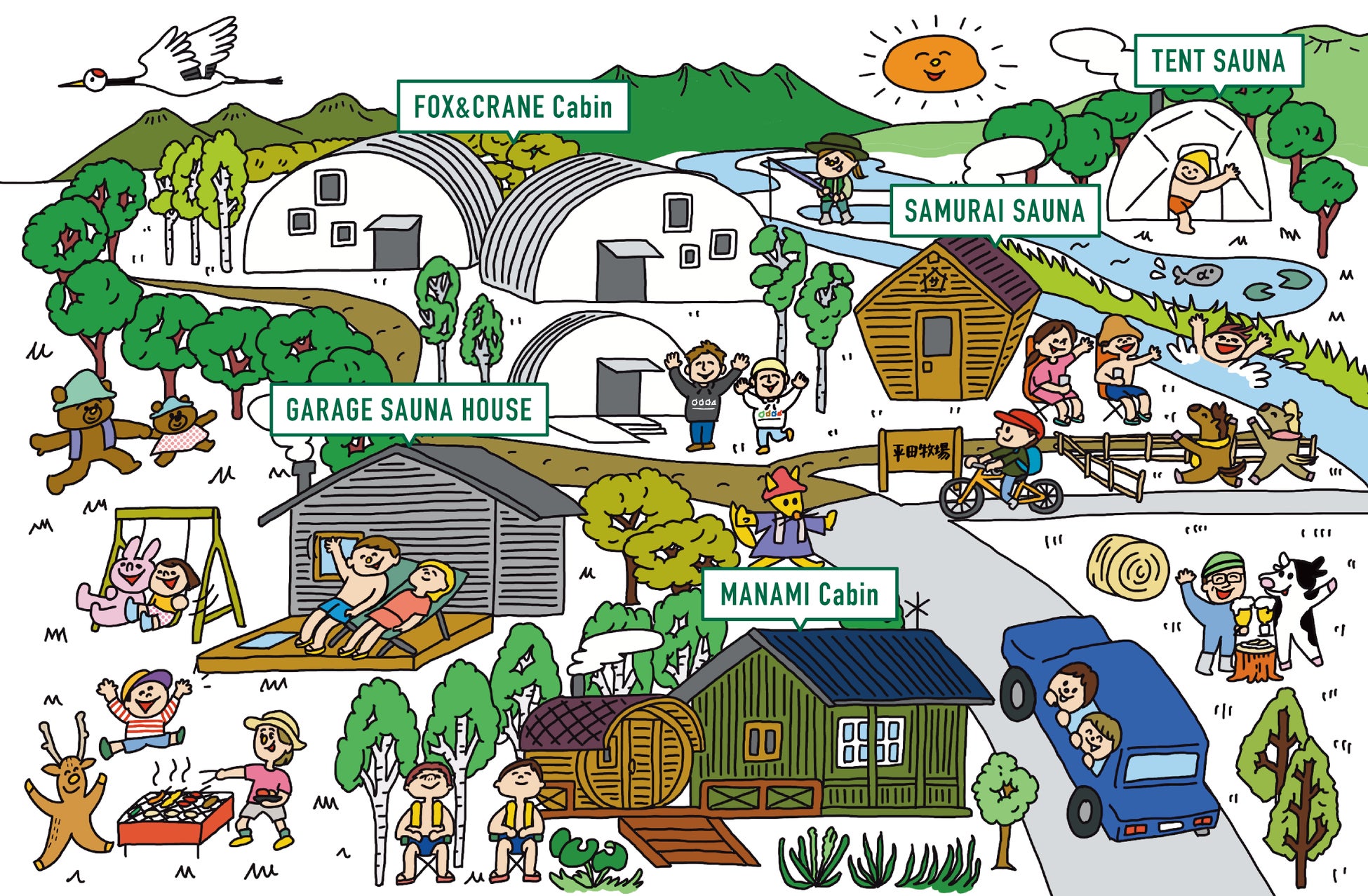 TSURUI Sauna&Cabinsイメージイラスト