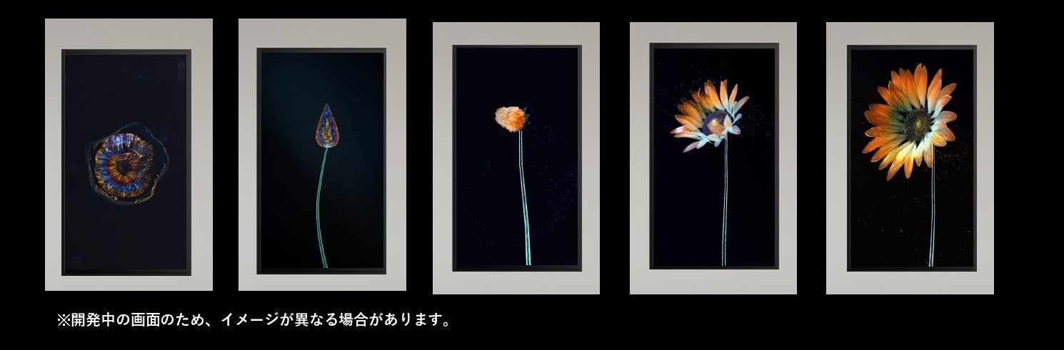 感情を吸収し、種子から花へ成長するLog Flowerの様子