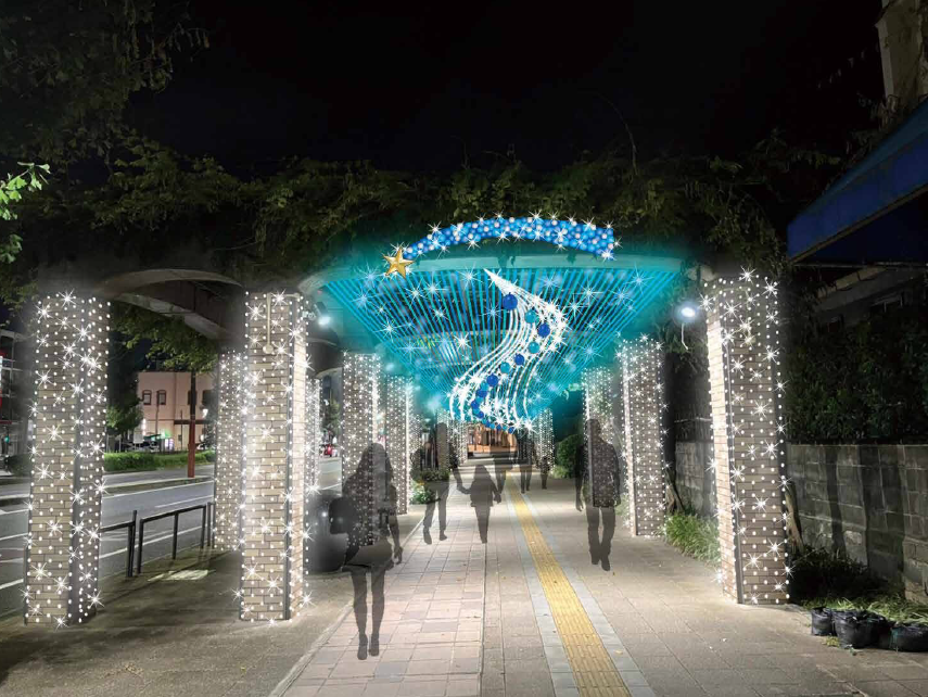 教会前藤棚「光の」