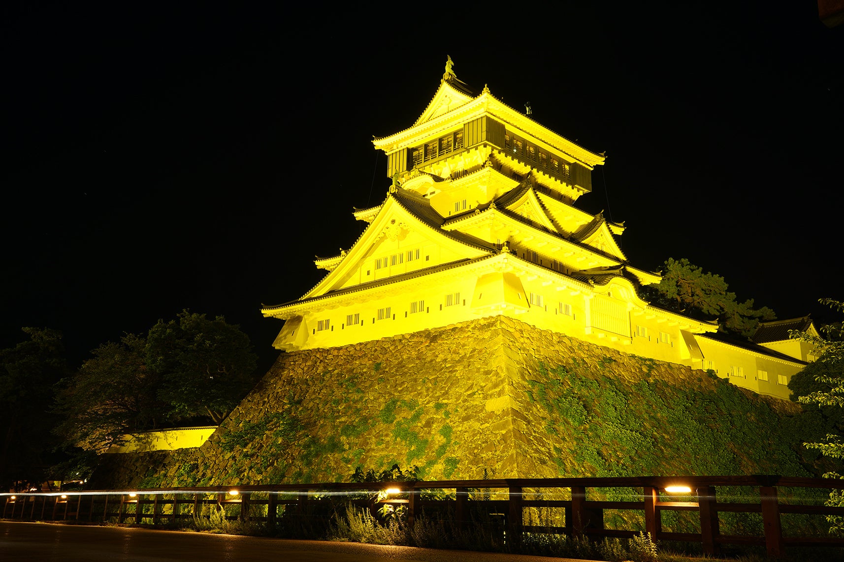 昨年の小倉城のライトアップ