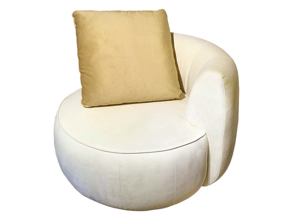 CIRCLEソファ 1人掛け ホワイト／ライトブラウン