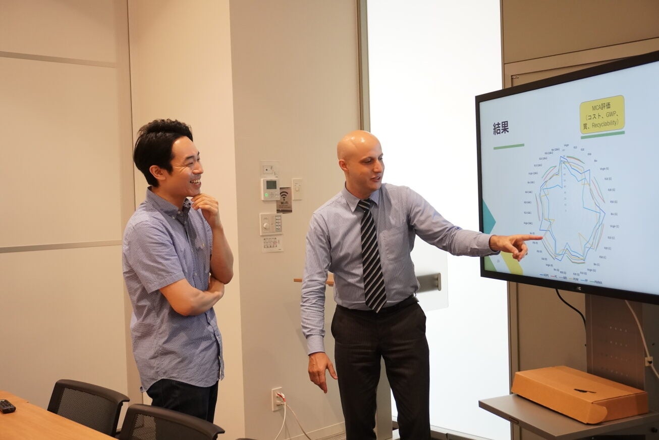 Sotas株式会社本社にて共同研究を行う様子