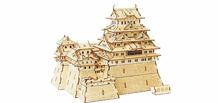 姫路城の木製立体パズル 株式会社エーゾーン：Wooden Art ki-gu-mi 姫路城