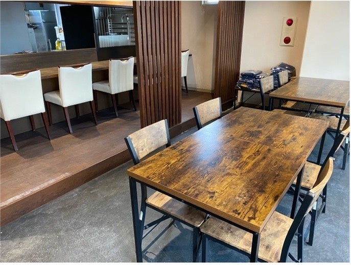 ▲ゆったりとした4人掛けテーブル