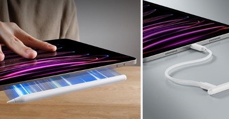 磁気充電とUSB-C充電およびショートカットボタンを備えたプレミアムなスタイラス