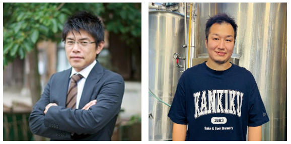 （写真左）代表社員　佐瀬 建一 ／（写真右）ビール事業部  ヘッドブルワー　風間 貴仁