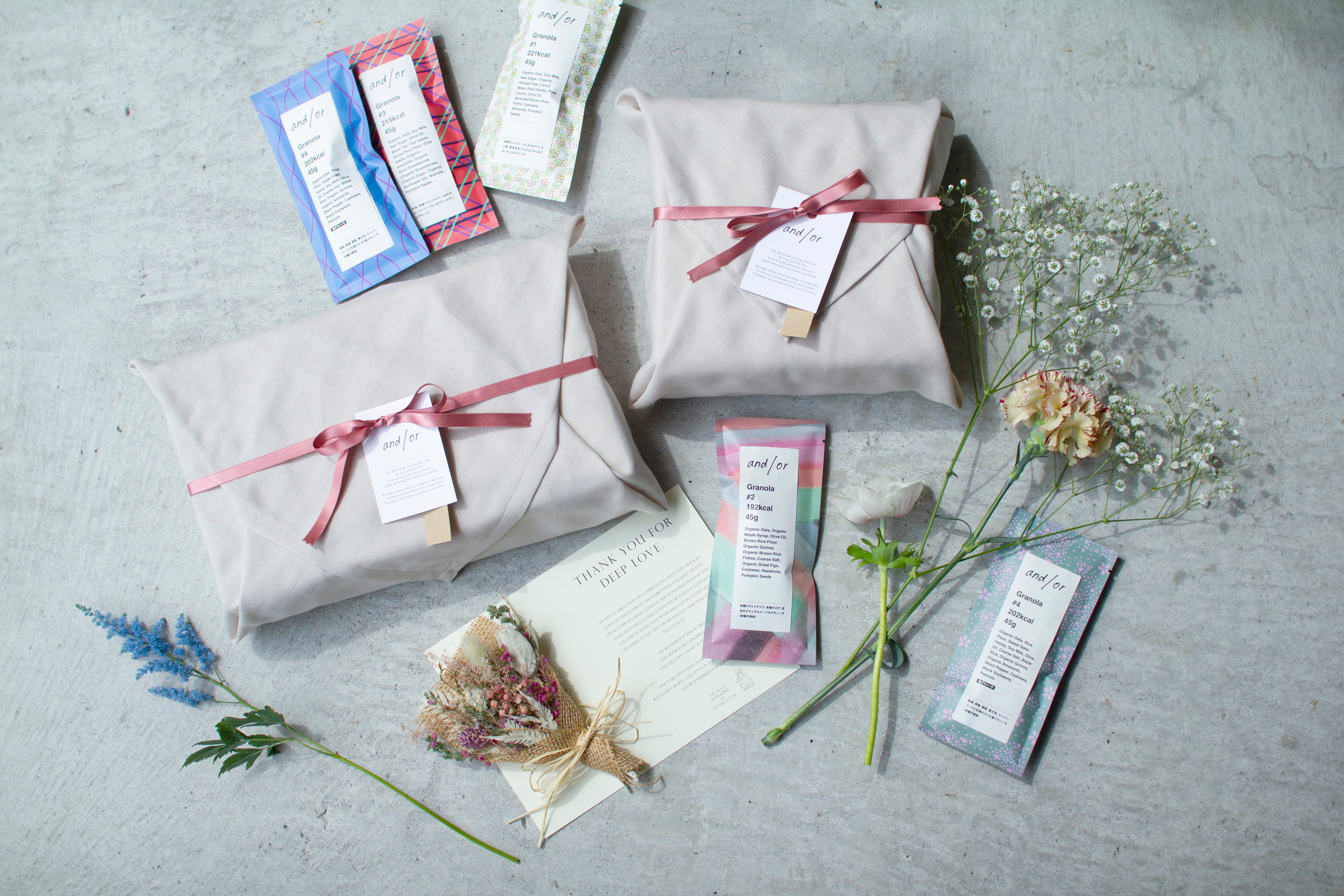 アンドオアグラノーラ　母の日ギフト　風呂敷ラッピング