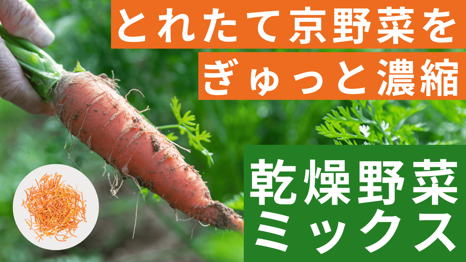 新商品]生野菜960g分をひと袋に濃縮！京野菜を使った乾燥野菜