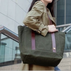 HSH ファスナー付き 通気性防水帆布トートバッグ