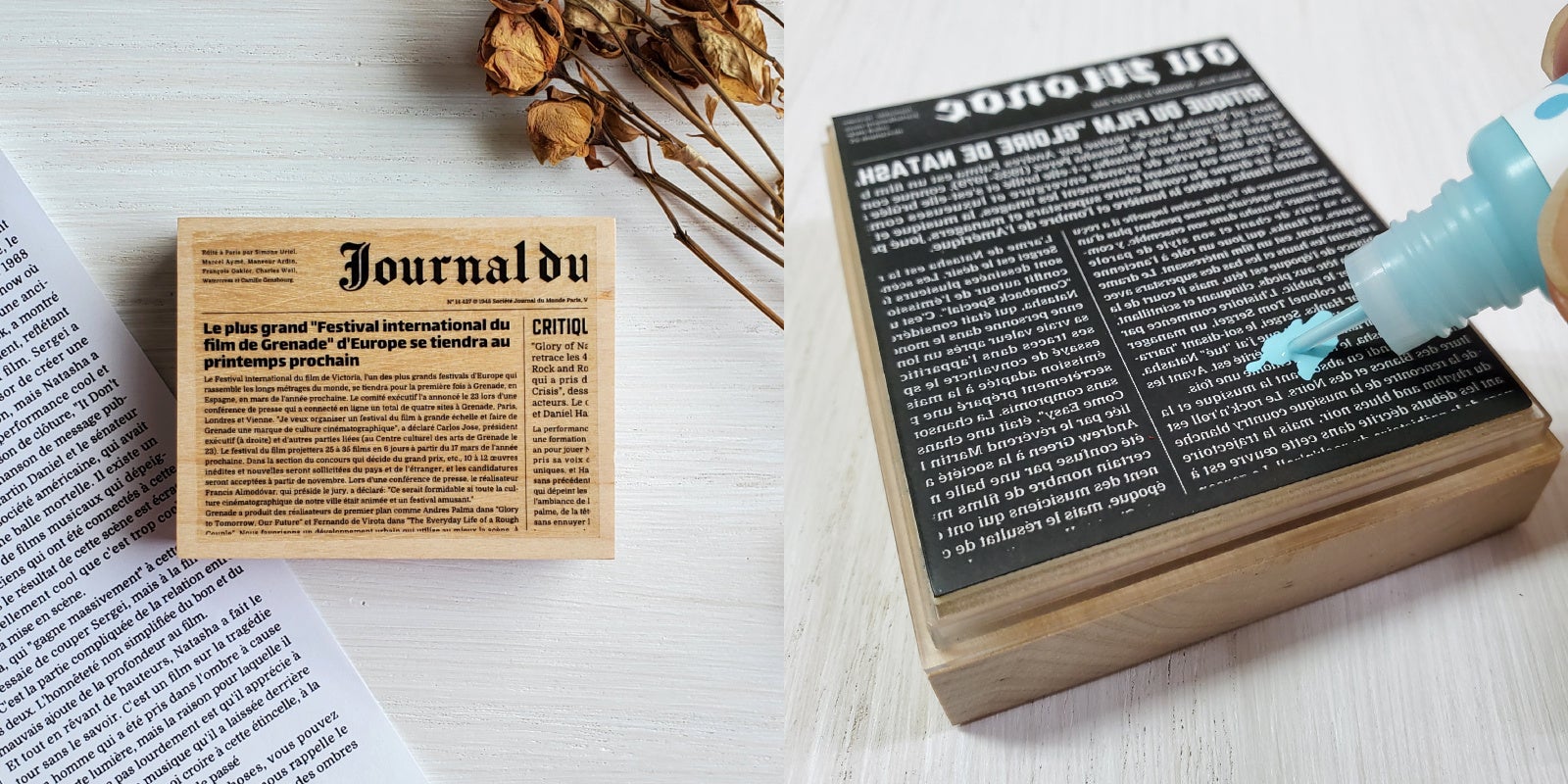 ファインカラースタンパー アンティークニュースペーパースタンプ