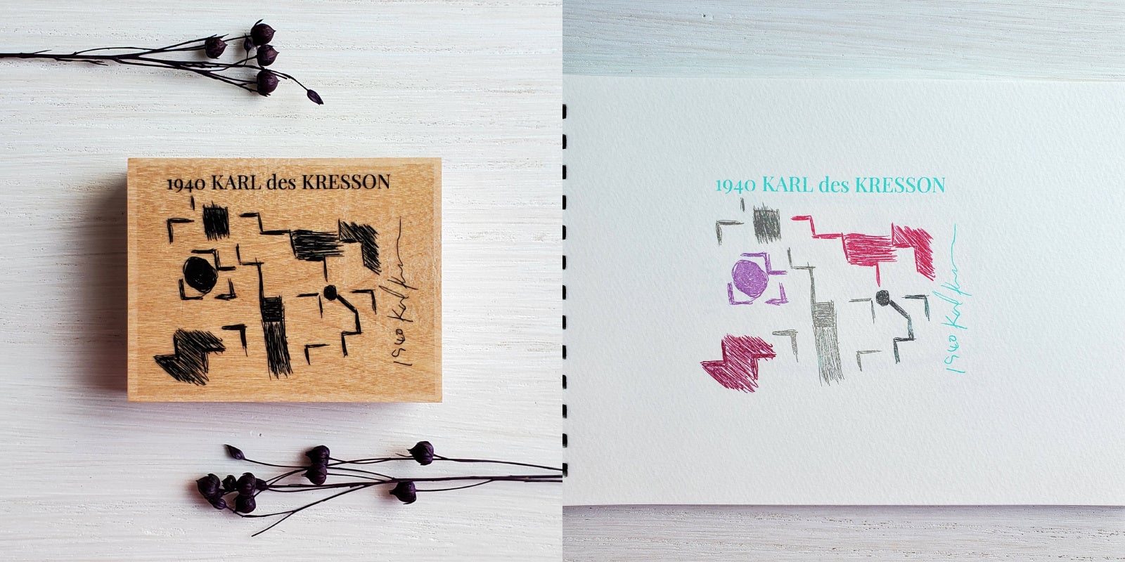 ファインカラースタンパー「1940カール・デ・クレッソン ドローイングアートコレクションスタンプ」