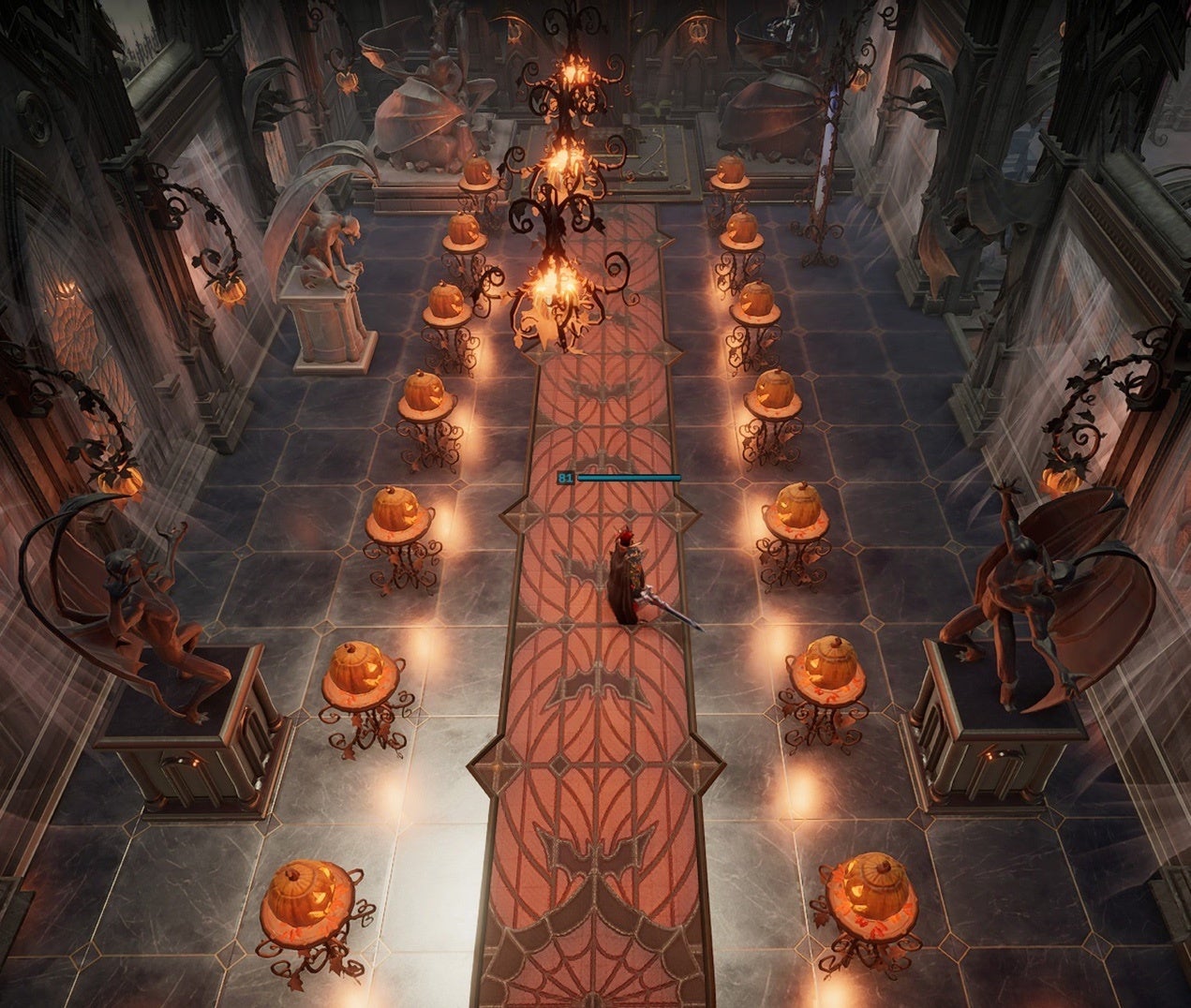 パンプキンが凝視する中