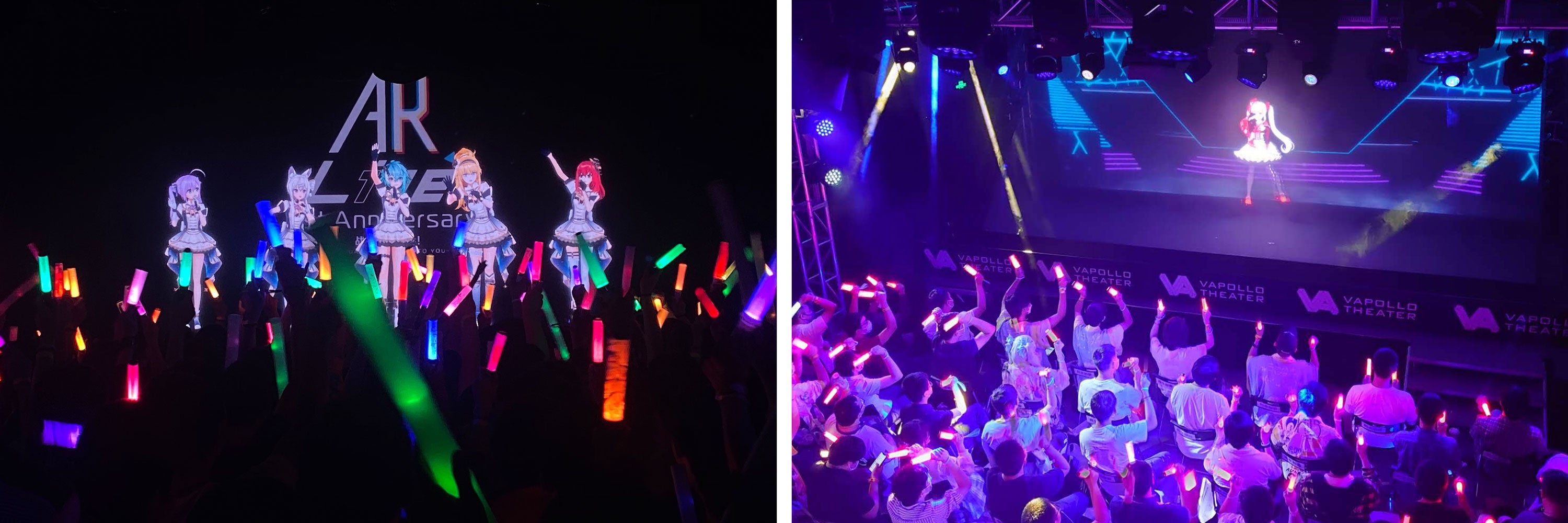 東京のモーションキャプチャースタジオからモーションデータを上海へ送信し、現地でレンダリングした上で、スクリーンに投影することにより、送信データを軽量化。リアルタイム且つ低遅延なライブを実現