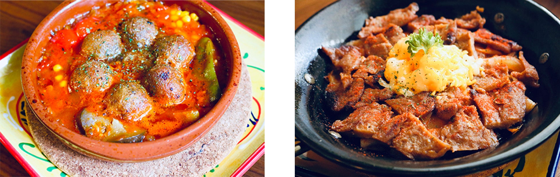 スペイン風レンコンミートボールのトマト煮込み　スペシャルチーズタッカルビ