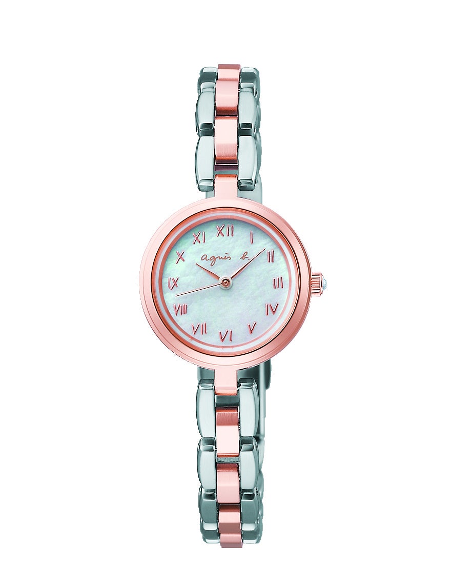 【ふたこ】アニエスベー マルチェロ 　クォーツ デイト　ピンクゴールド アニエスベー 腕時計 マルチェロ agnes b. marcello! レディース