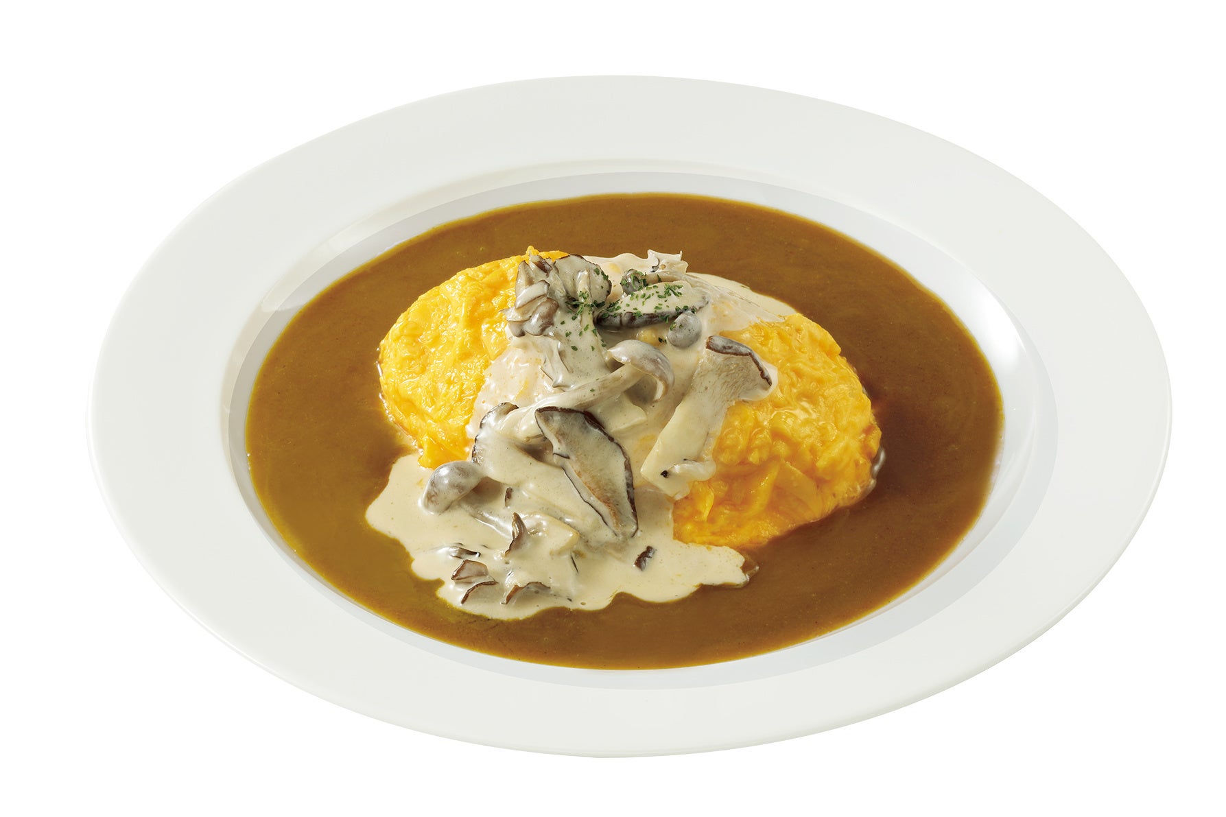 4種のきのこクリームオムカレー