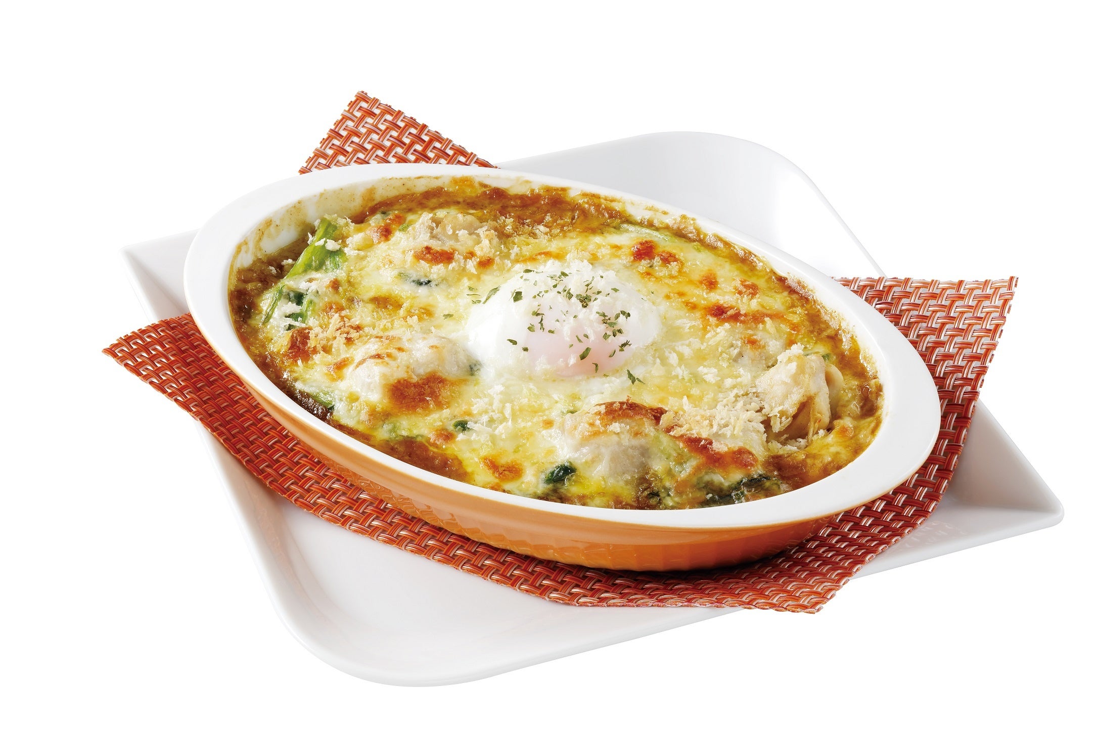 半熟タマゴとほうれん草のチキンカレードリア　1,100円