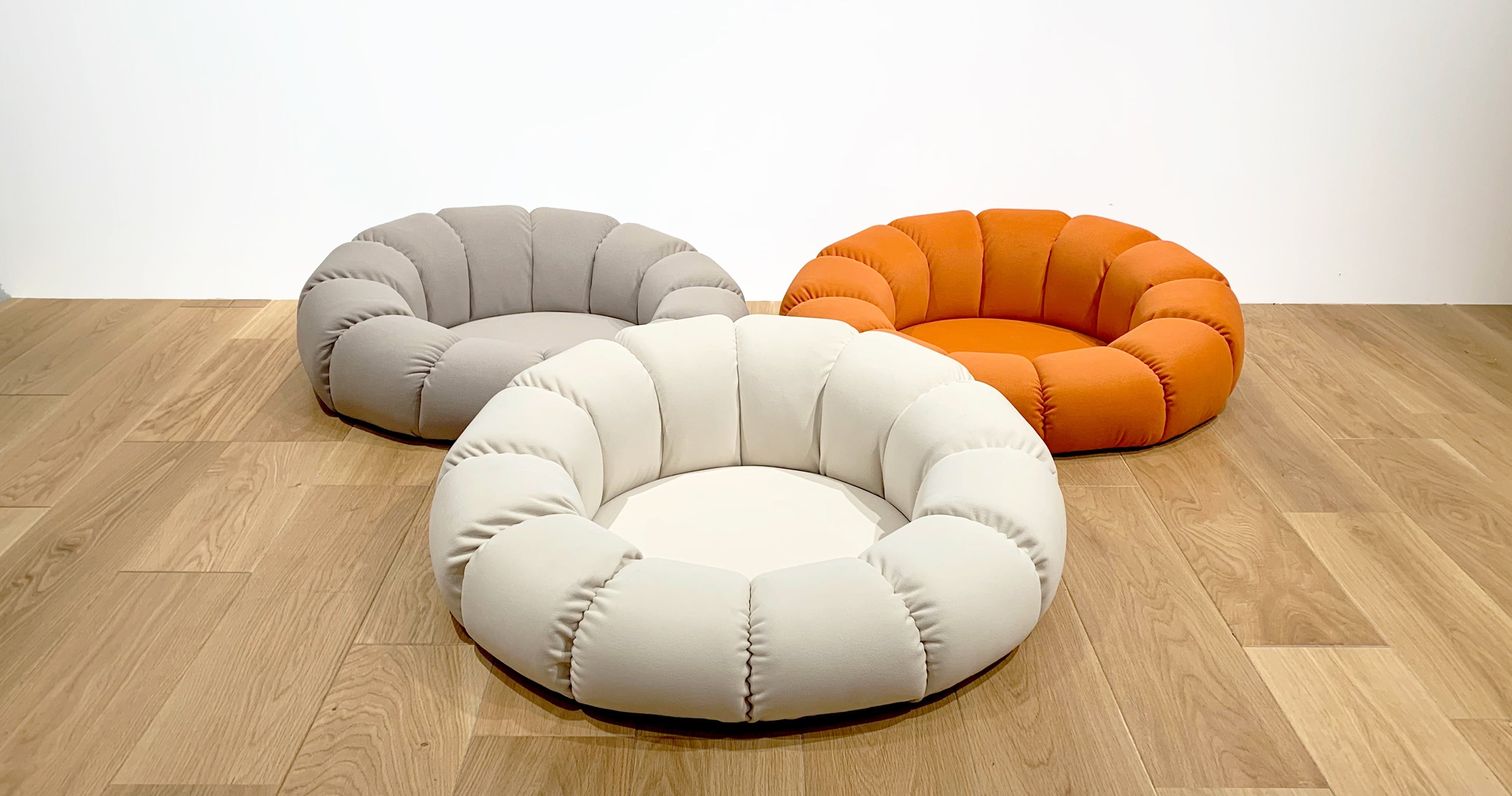 かぼちゃベッド(ライトグレー，オフホワイト，オレンジ)