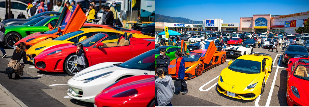 撮影会の様子 カラフルなスーパーカーは写真に映えること間違いなしです！！撮影できるコーナーもあり、 家族皆様で楽しんでいただけました。