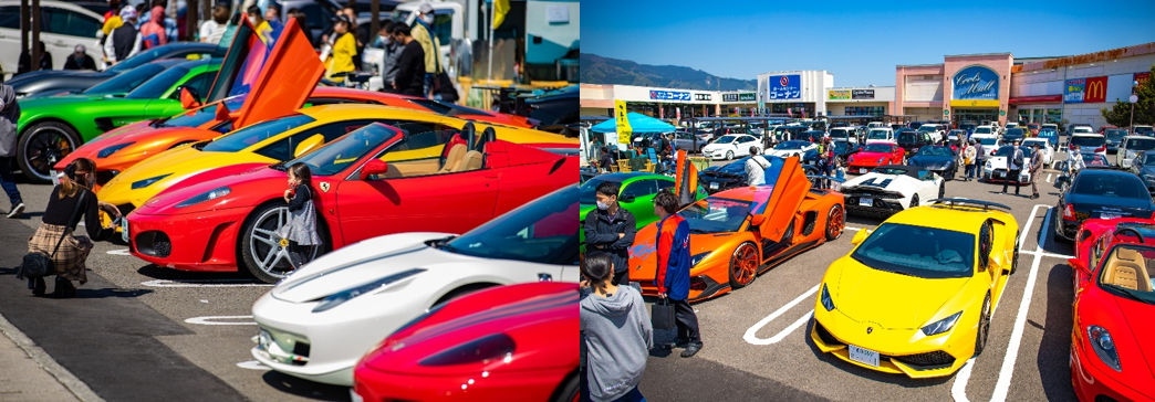 撮影会の様子 カラフルなスーパーカーは写真に映えること間違いなしです！！撮影できるコーナーもあり、 家族皆様で楽しんでいただけました。