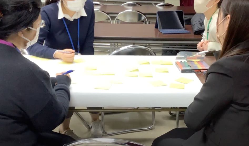 【画像2】教員研修にて実践した授業について振り返りました