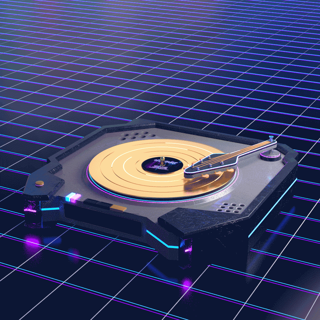 3Dレコードプレーヤー画像