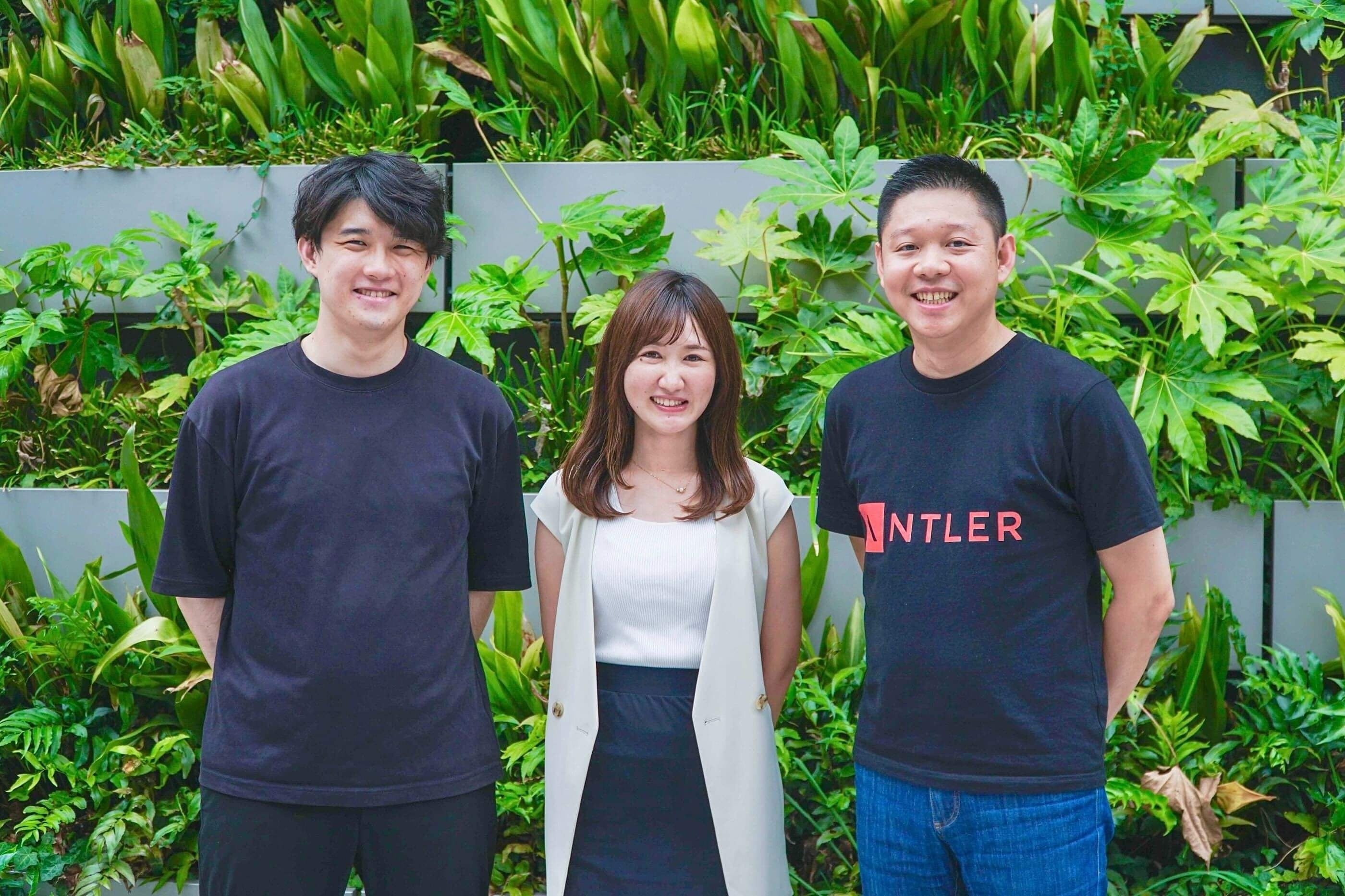 左から取締役CTO 板橋孝典、代表取締役CEO 逢澤奈菜、Antler 梅澤亮