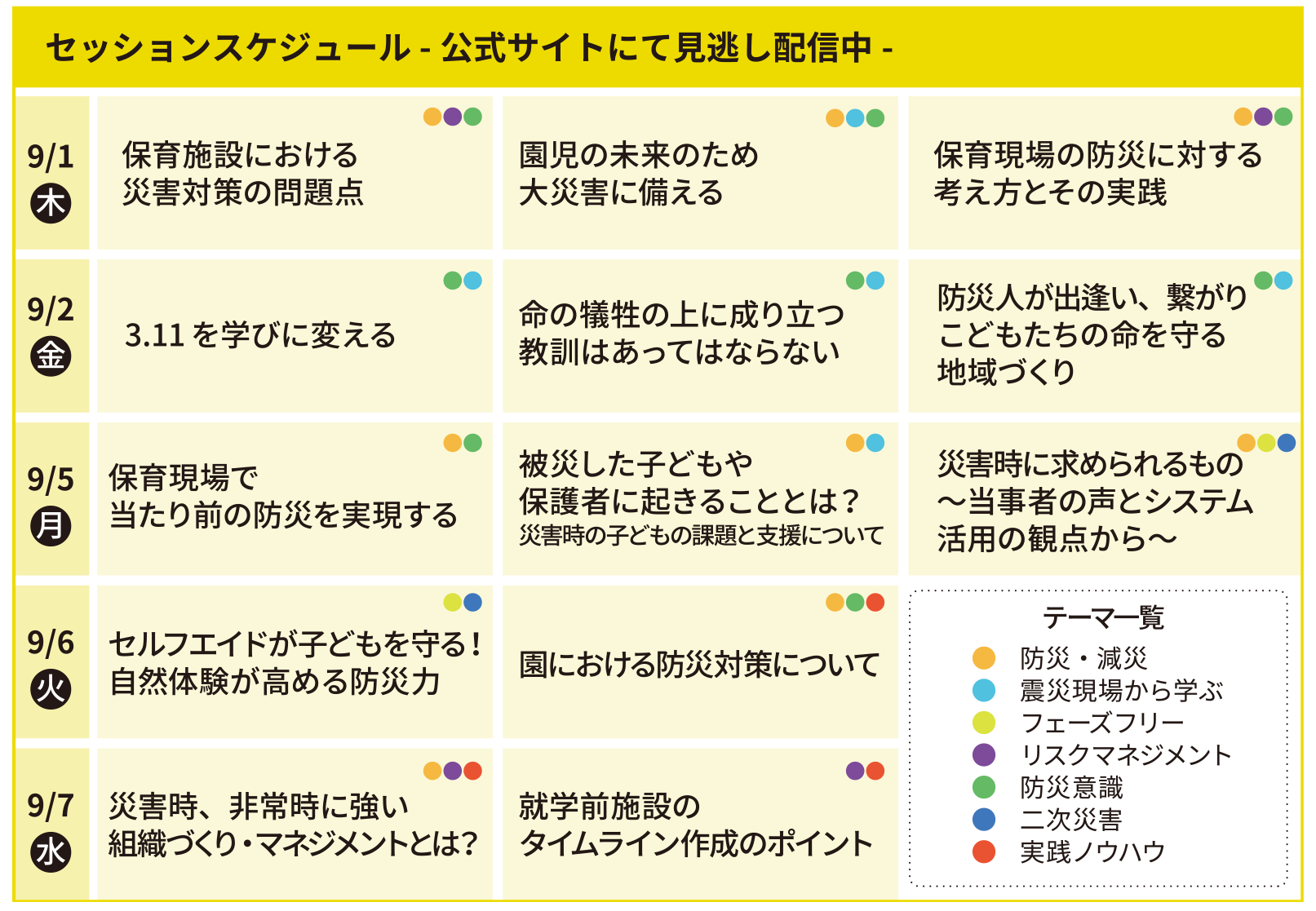 5日間にわたり、計13講座を開催
