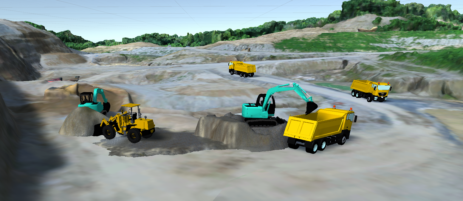 地上施工 シミュレータ画面