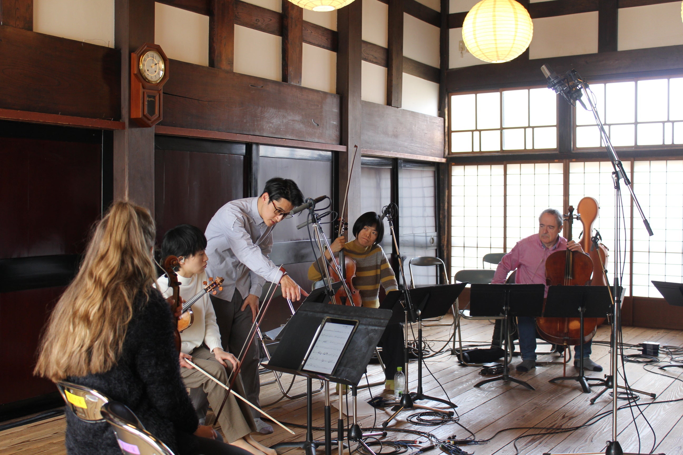 金沢市内「里山の家」にて、金沢在住の演奏家とレコーディングを実施