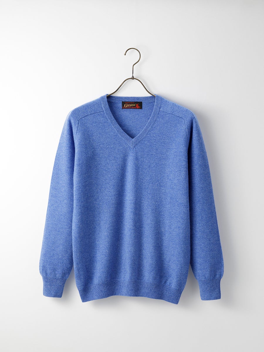 【GRABRE／メンズ】最高級カシミヤ100% Vネック