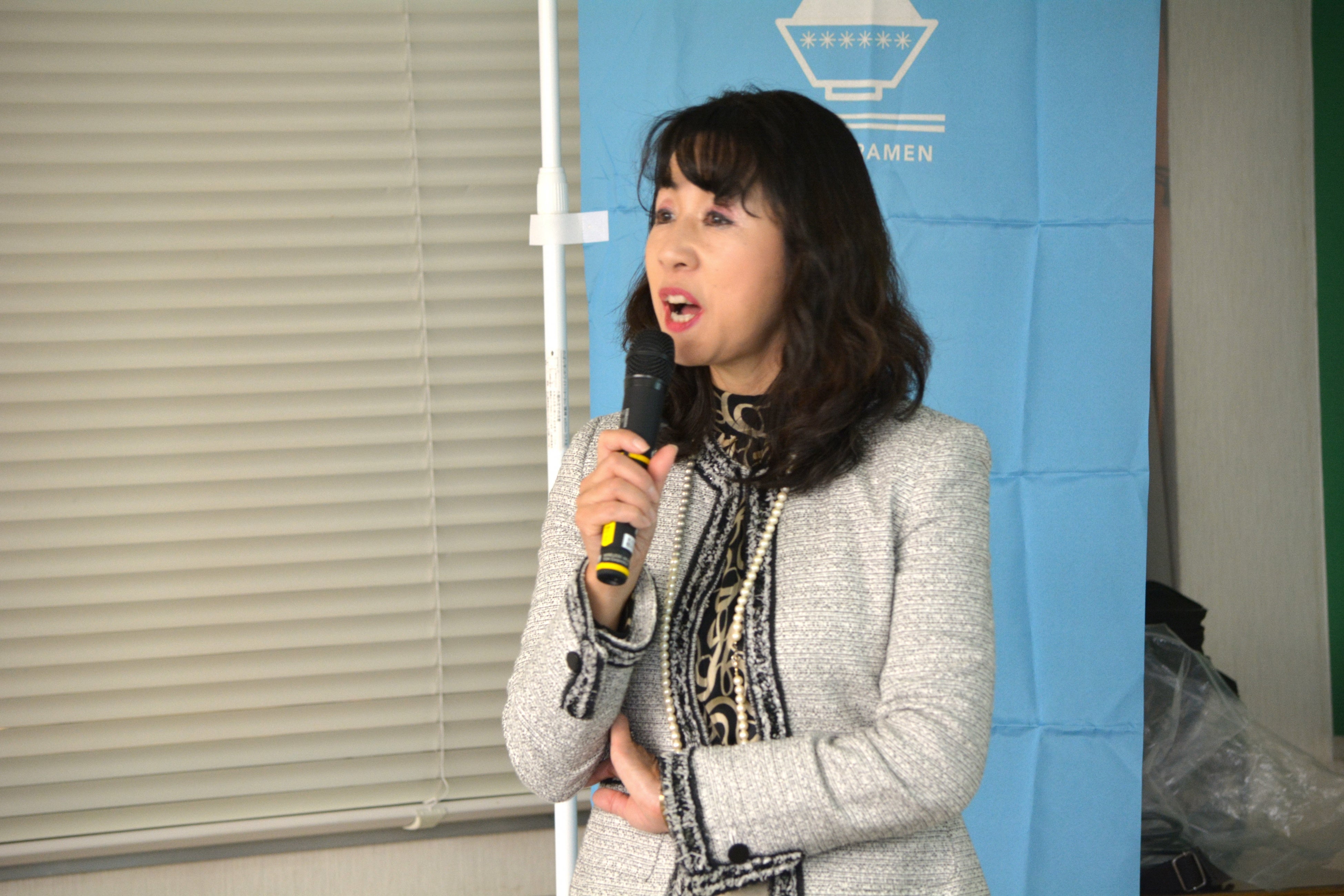 ハラール・ムスリムフレンドリーの講師を務めた横⼭昭⼦（スノーラーメン協会 会⻑）